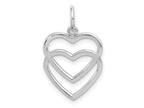 FJC Finejewelers 10 kt White Gold Double Heart Charm 22 x 15 mm