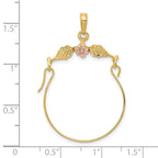 FJC Finejewelers 10 kt Two Tone Gold Two-tone Leaves with Flower Charm Holder 35 x 27 mm