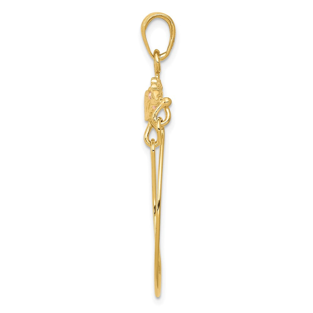 FJC Finejewelers 10 kt Two Tone Gold Two-tone Leaves with Flower Charm Holder 35 x 27 mm