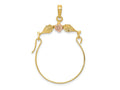 FJC Finejewelers 10 kt Two Tone Gold Two-tone Leaves with Flower Charm Holder 35 x 27 mm