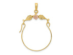 FJC Finejewelers 10 kt Two Tone Gold Two-tone Leaves with Flower Charm Holder 35 x 27 mm