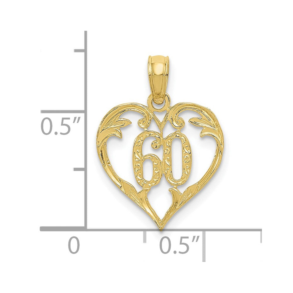 FJC Finejewelers 10 kt Yellow Gold 60 Heart Charm 19 x 13 mm