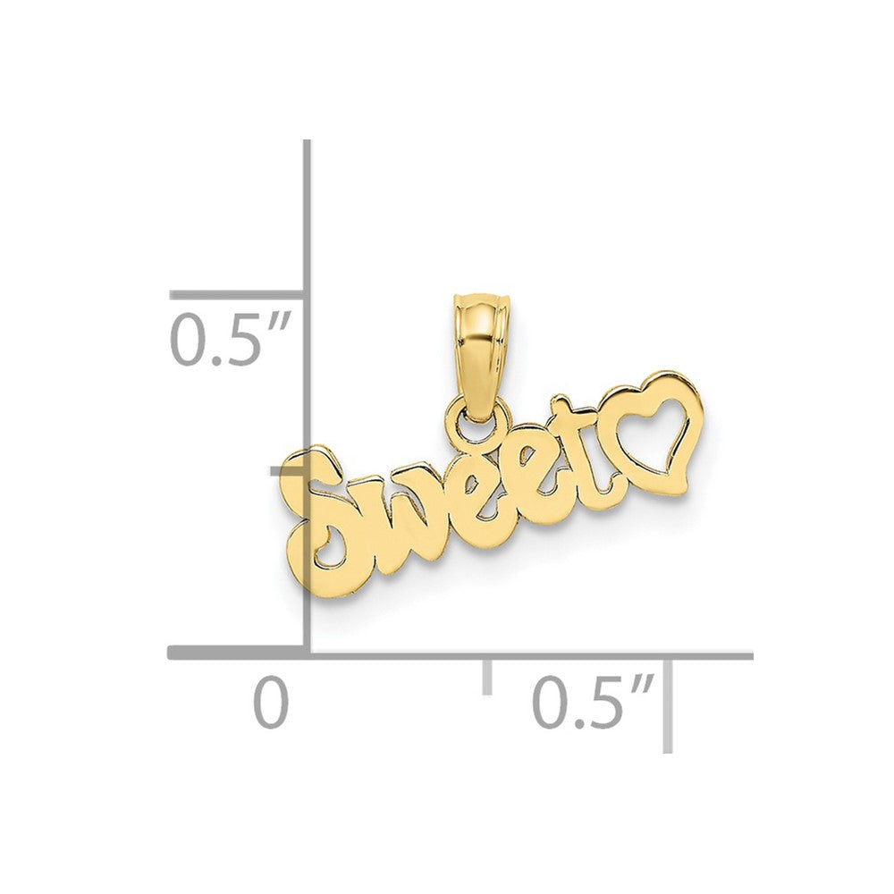 FJC Finejewelers 10 kt Yellow Gold Sweet Heart Charm 9 x 17 mm