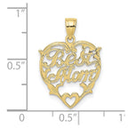 FJC Finejewelers 10 kt Yellow Gold BEST MOM Heart Charm 21 x 16 mm