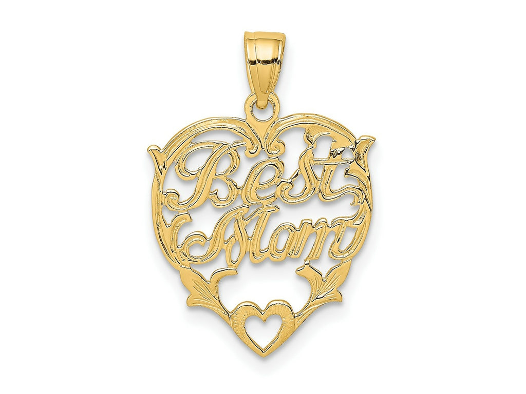 FJC Finejewelers 10 kt Yellow Gold BEST MOM Heart Charm 21 x 16 mm