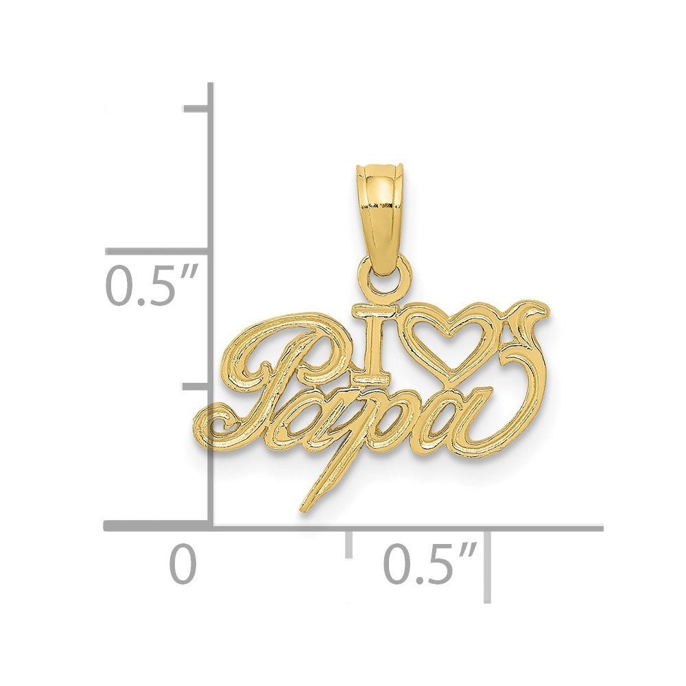 FJC Finejewelers 10 kt Yellow Gold I Heart PAPA Charm 33 x 15 mm