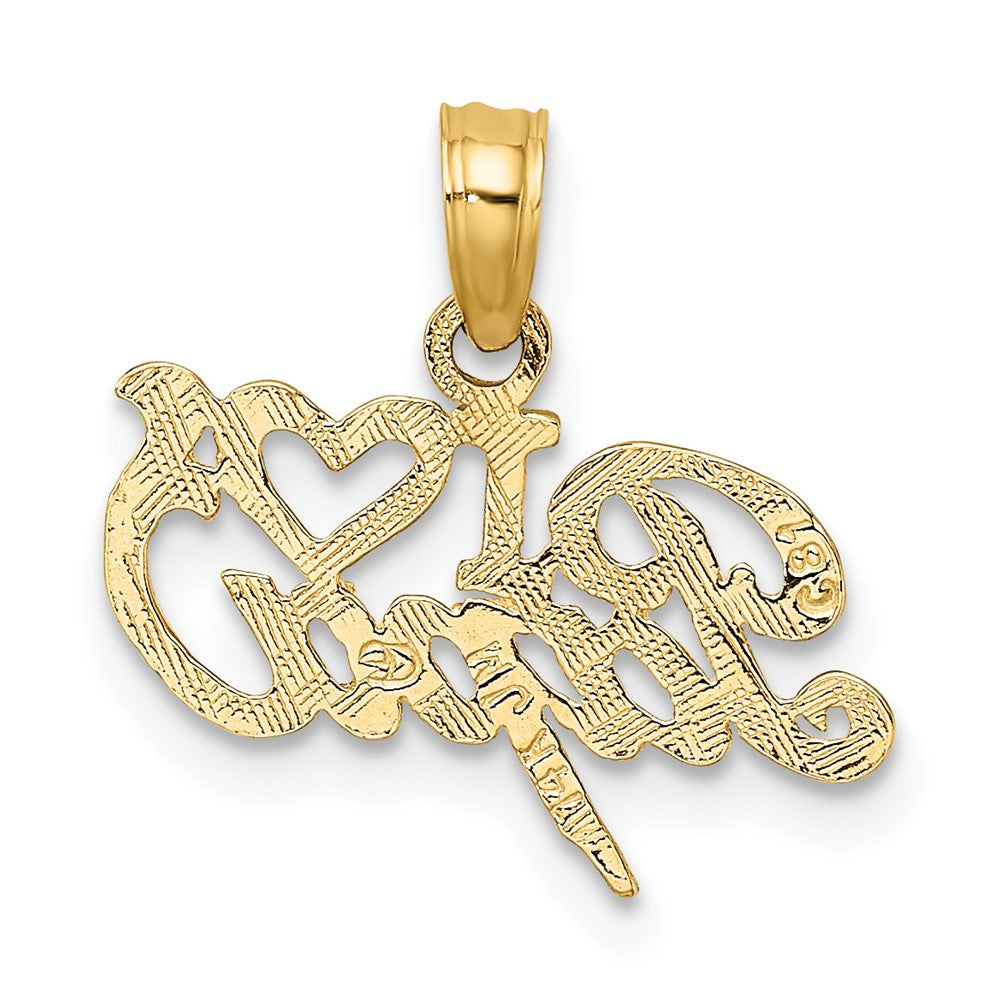 FJC Finejewelers 10 kt Yellow Gold I Heart PAPA Charm 33 x 15 mm
