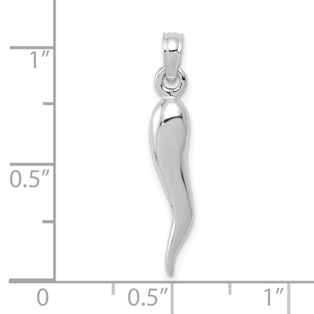 FJC Finejewelers 10 kt White Gold Themed Medium 3D Italian Horn Charm