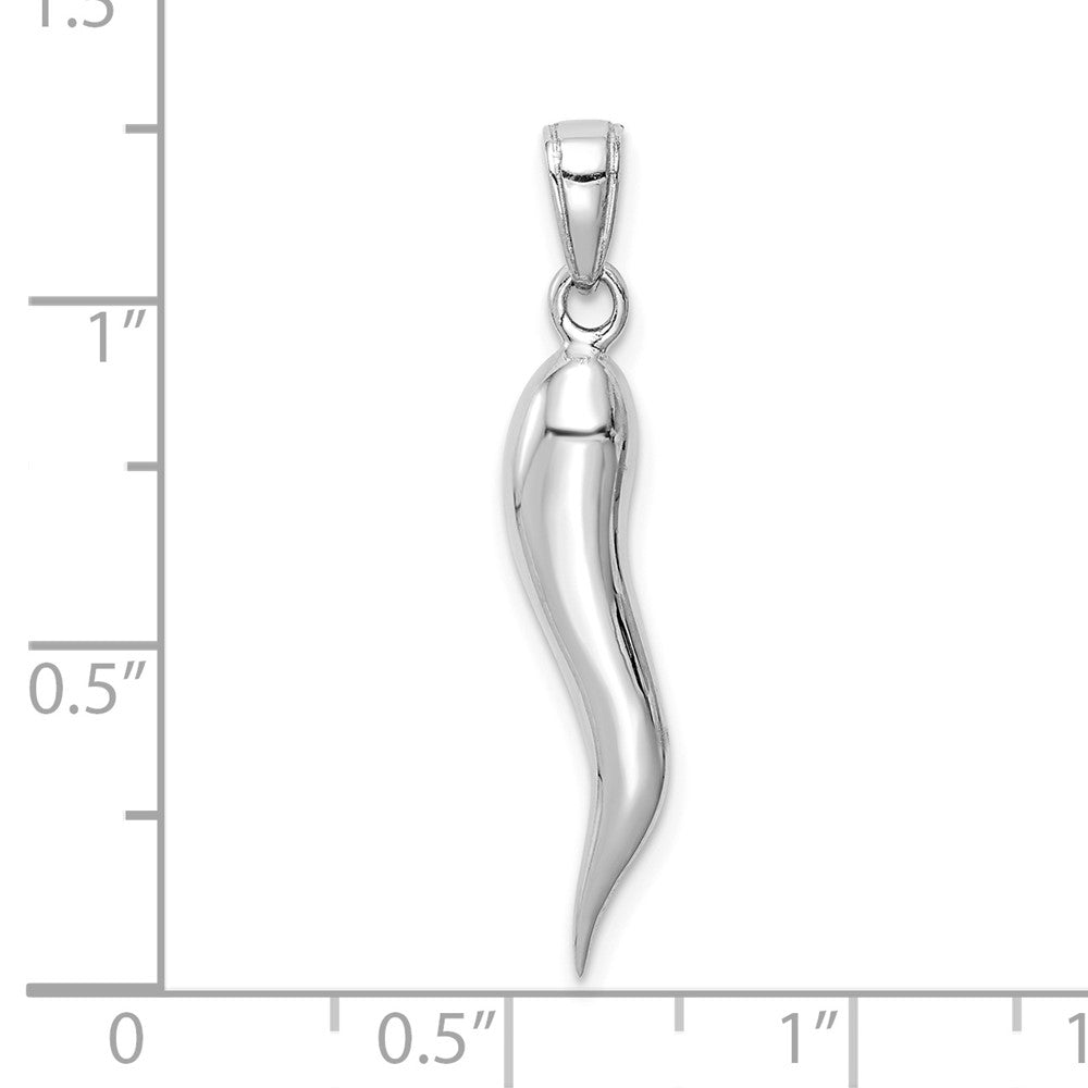 FJC Finejewelers 10 kt White Gold Themed Large 3D Italian Horn Charm
