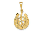 FJC Finejewelers 10 kt Yellow Gold Good Luck Clover Charm 25 x 15 mm