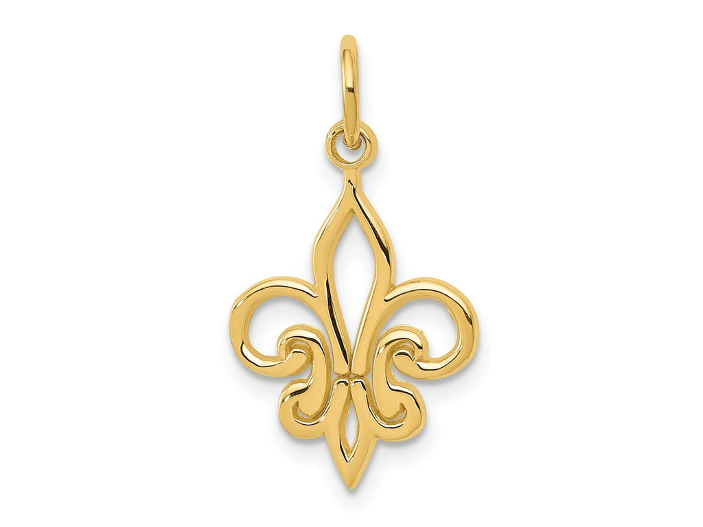 FJC Finejewelers 10 kt Yellow Gold Fleur De Lis Charm 22 x 12 mm