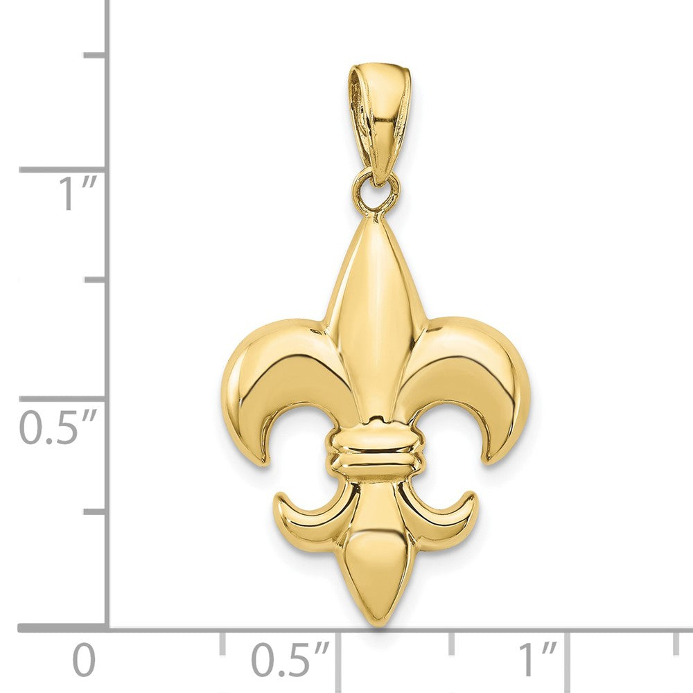 FJC Finejewelers 10 kt Yellow Gold Medium Fleur-De-Lis Charm 30 x 18 mm