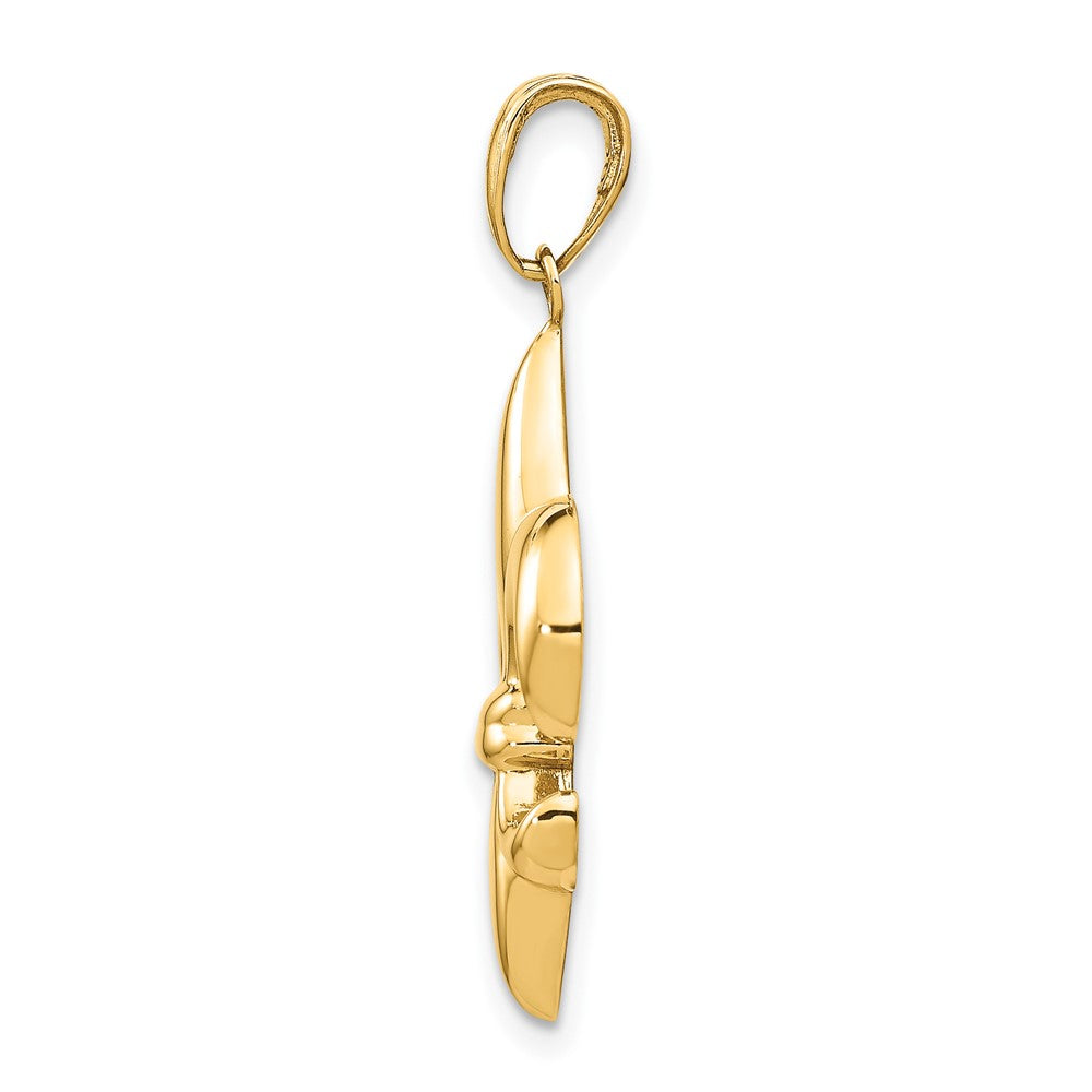 FJC Finejewelers 10 kt Yellow Gold Medium Fleur-De-Lis Charm 30 x 18 mm