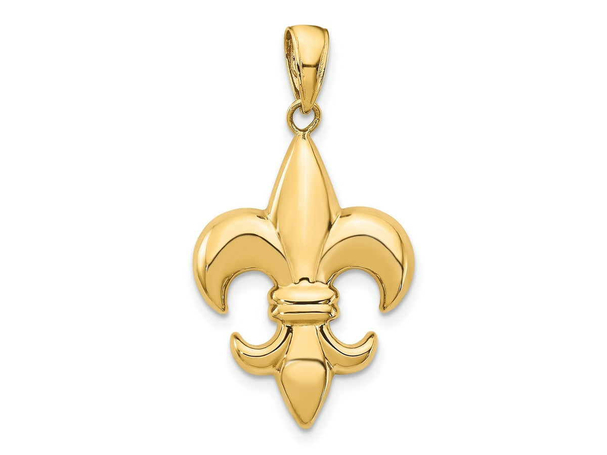 FJC Finejewelers 10 kt Yellow Gold Medium Fleur-De-Lis Charm 30 x 18 mm