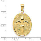 FJC Finejewelers 10 kt Yellow Gold Fleur-De-Lis on Oval Disk Charm 30 x 20 mm
