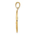 FJC Finejewelers 10 kt Yellow Gold Fleur-De-Lis on Oval Disk Charm 30 x 20 mm