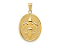 FJC Finejewelers 10 kt Yellow Gold Fleur-De-Lis on Oval Disk Charm 30 x 20 mm