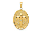 FJC Finejewelers 10 kt Yellow Gold Fleur-De-Lis on Oval Disk Charm 30 x 20 mm