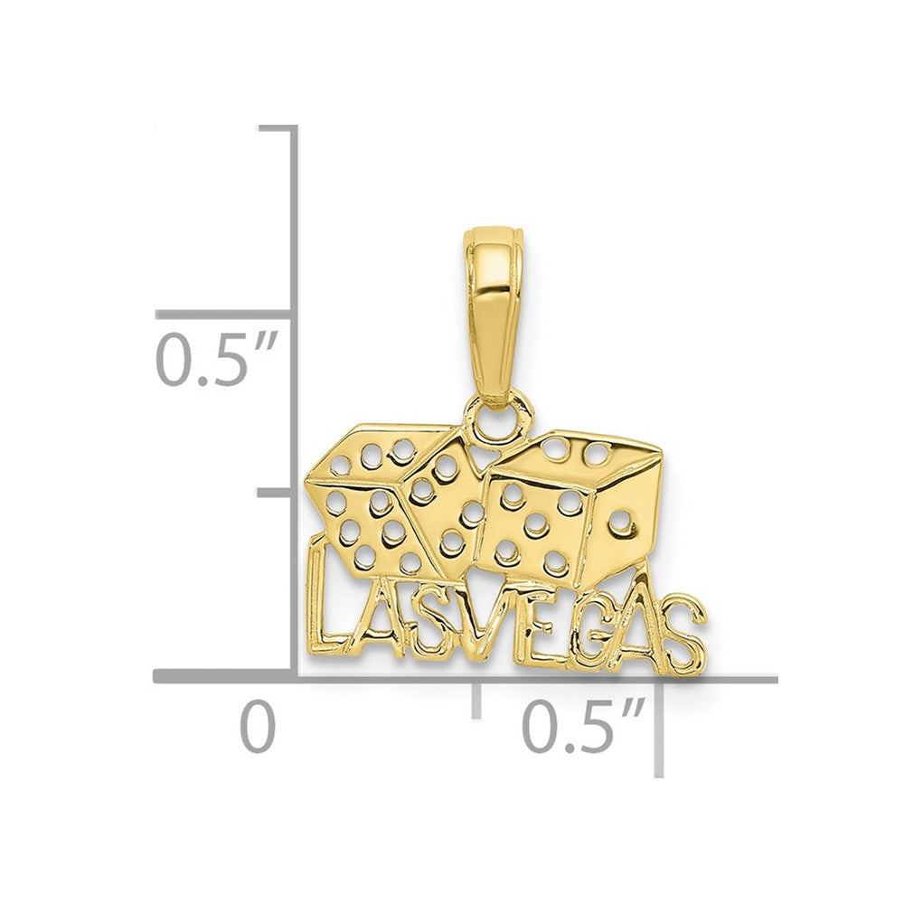 FJC Finejewelers 10 kt Yellow Gold  Las Vegas  with Dice Charm 14 x 15 mm