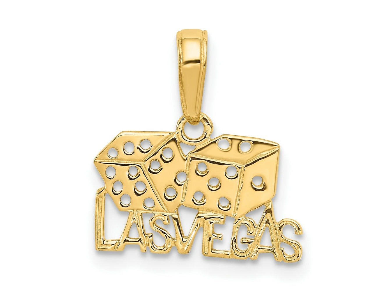 FJC Finejewelers 10 kt Yellow Gold  Las Vegas  with Dice Charm 14 x 15 mm