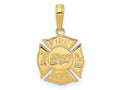FJC Finejewelers 10 kt Yellow Gold Fire Dept Shield Charm 19 x 13 mm