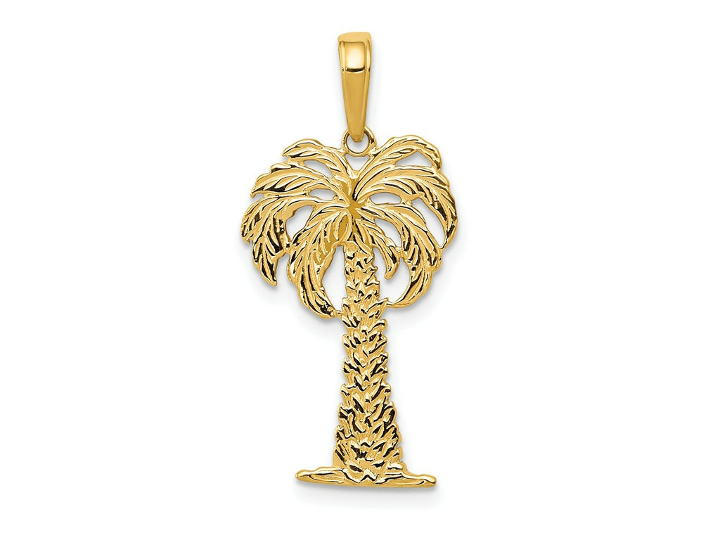 FJC Finejewelers 10 kt Yellow Gold Palm Tree Charm 27 x 13 mm