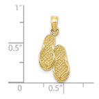 FJC Finejewelers 10 kt Yellow Gold 3D Flip Flops Charm 22 x 10 mm