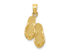 FJC Finejewelers 10 kt Yellow Gold 3D Flip Flops Charm 22 x 10 mm