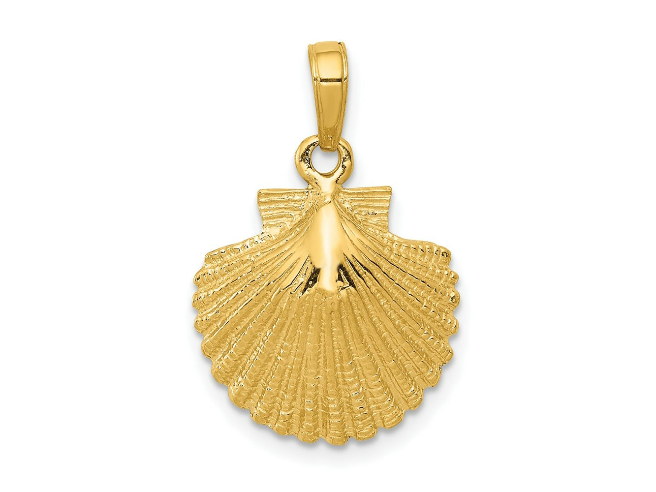 FJC Finejewelers 10 kt Yellow Gold Scallop Shell Charm 24 x 15 mm