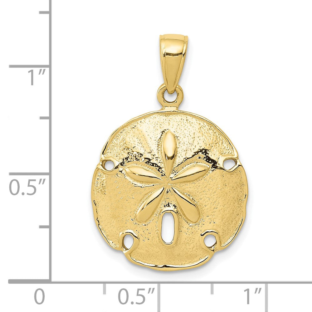 FJC Finejewelers 10 kt Yellow Gold Sand Dollar Charm 26 x 18 mm