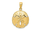 FJC Finejewelers 10 kt Yellow Gold Sand Dollar Charm 26 x 18 mm