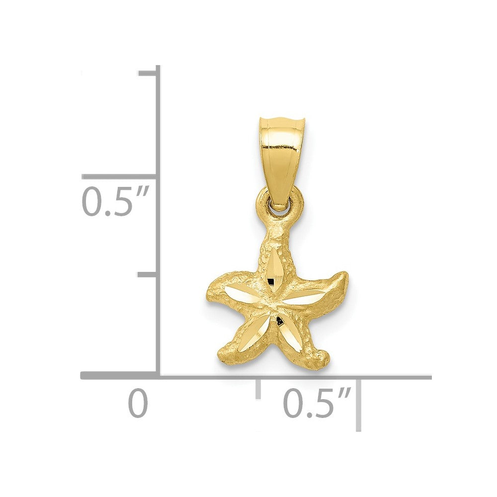 FJC Finejewelers 10 kt Yellow Gold Starfish Charm 16 x 8 mm