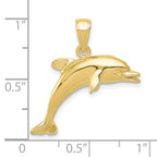 FJC Finejewelers 10 kt Yellow Gold Jumping Dolphin Charm 25 x 25 mm
