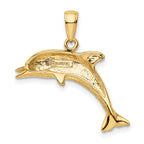 FJC Finejewelers 10 kt Yellow Gold Jumping Dolphin Charm 25 x 25 mm