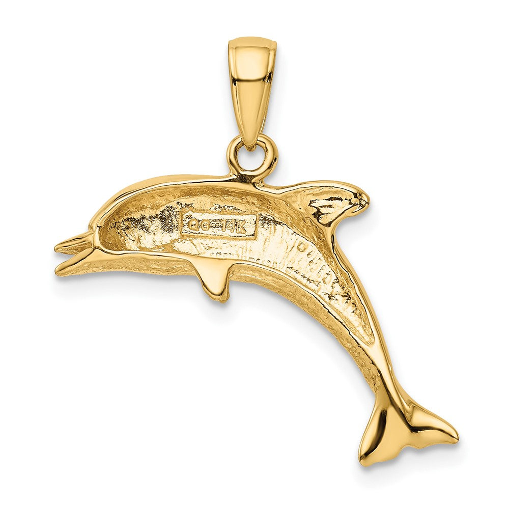 FJC Finejewelers 10 kt Yellow Gold Jumping Dolphin Charm 25 x 25 mm