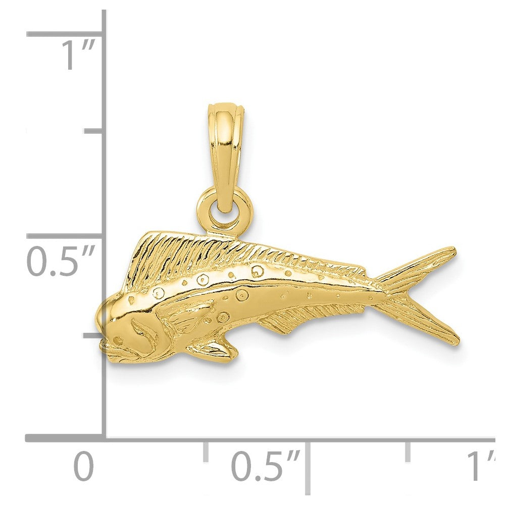 FJC Finejewelers 10 kt Yellow Gold Mahi Mahi Fish Charm 15 x 22 mm