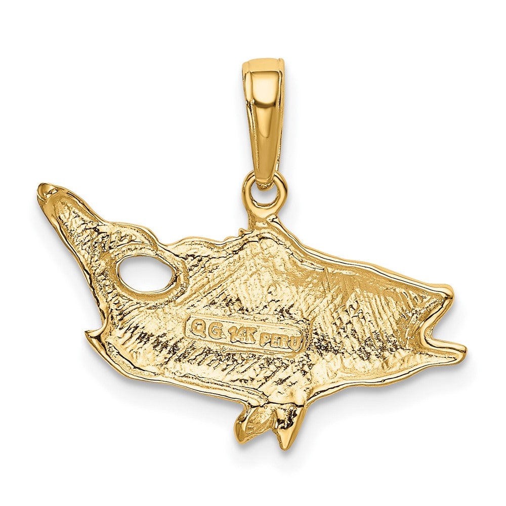 FJC Finejewelers 10 kt Yellow Gold Open Mouthed Bass Fish Charm 20 x 22 mm