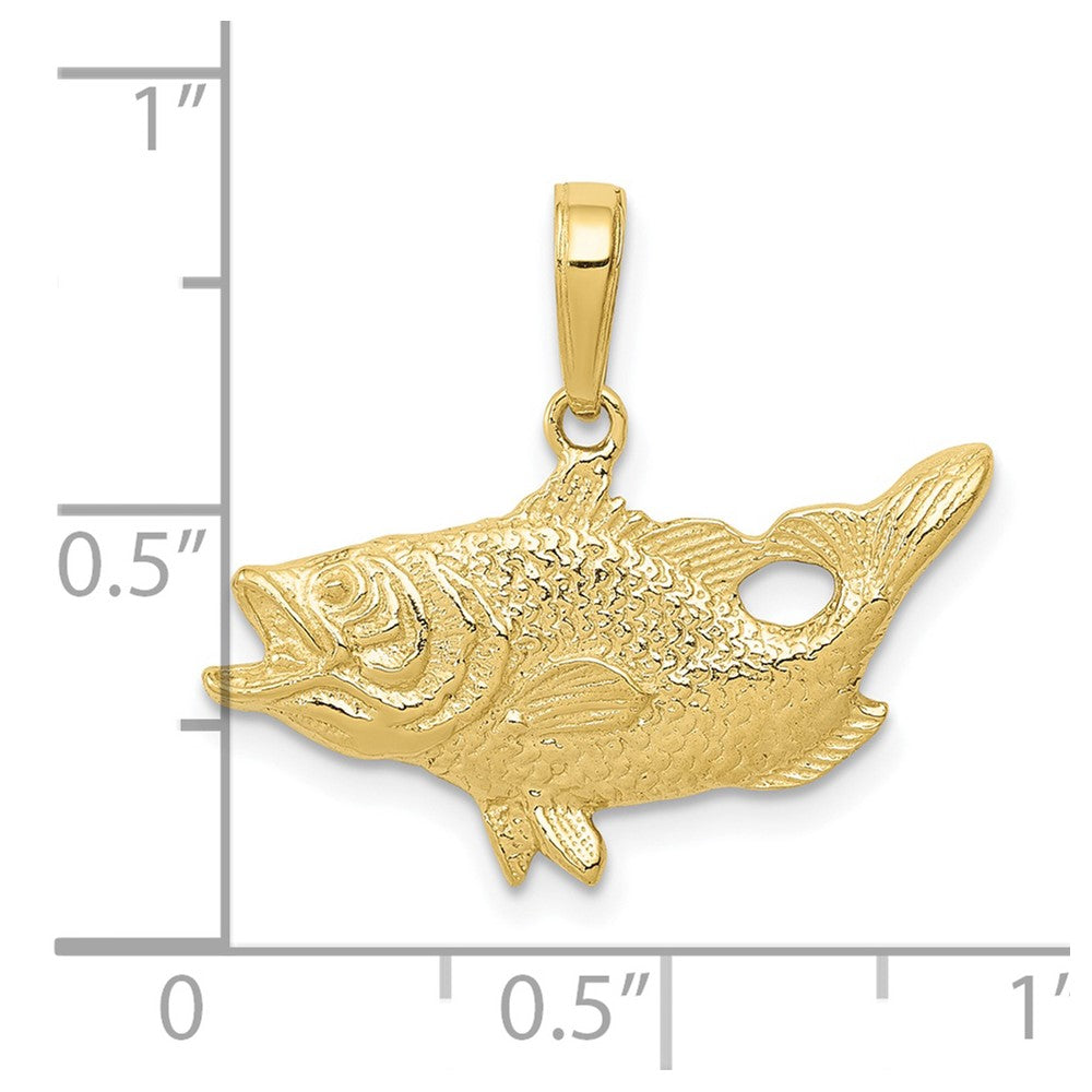 FJC Finejewelers 10 kt Yellow Gold Open Mouthed Bass Fish Charm 20 x 22 mm