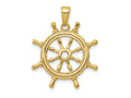 FJC Finejewelers 10 kt Yellow Gold 3D Ships Wheel Charm 27 x 22 mm