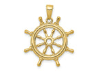 FJC Finejewelers 10 kt Yellow Gold 3D Ships Wheel Charm 27 x 22 mm