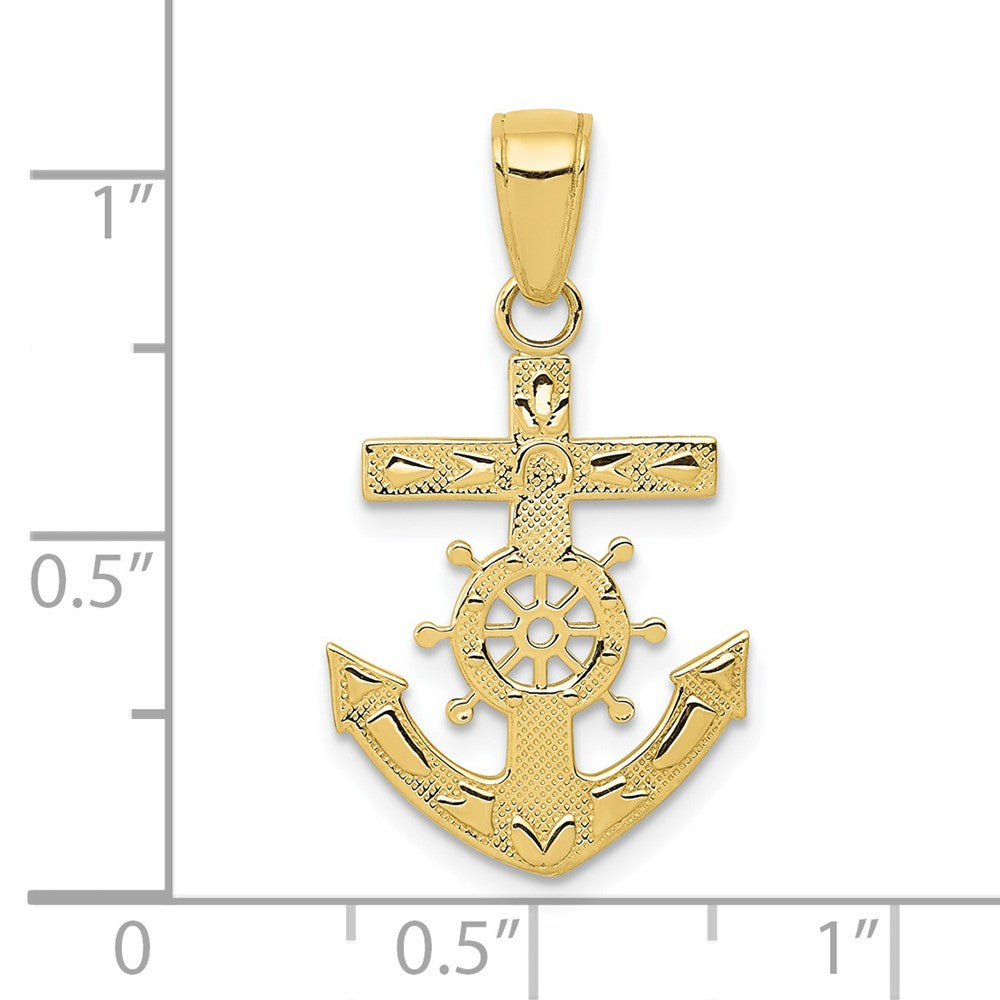 FJC Finejewelers 10 kt Yellow Gold Mariner's Cross Charm 25 x 15 mm
