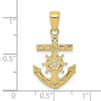 FJC Finejewelers 10 kt Yellow Gold Mariner's Cross Charm 25 x 15 mm