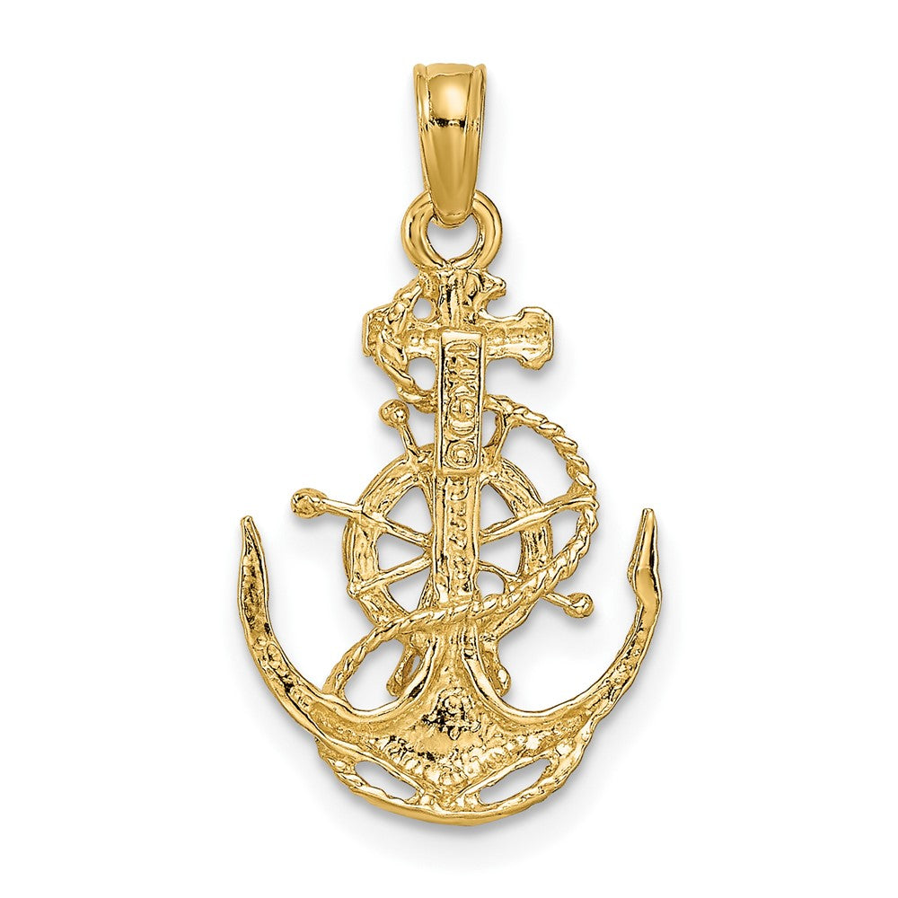 FJC Finejewelers 10 kt Yellow Gold Small Anchor with Wheel Charm 24 x 8 mm