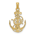 FJC Finejewelers 10 kt Yellow Gold Small Anchor with Wheel Charm 24 x 8 mm