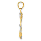 FJC Finejewelers 10 kt Yellow Gold YG W/ Rhodium Anchor with Rope Charm 32 x 20 mm