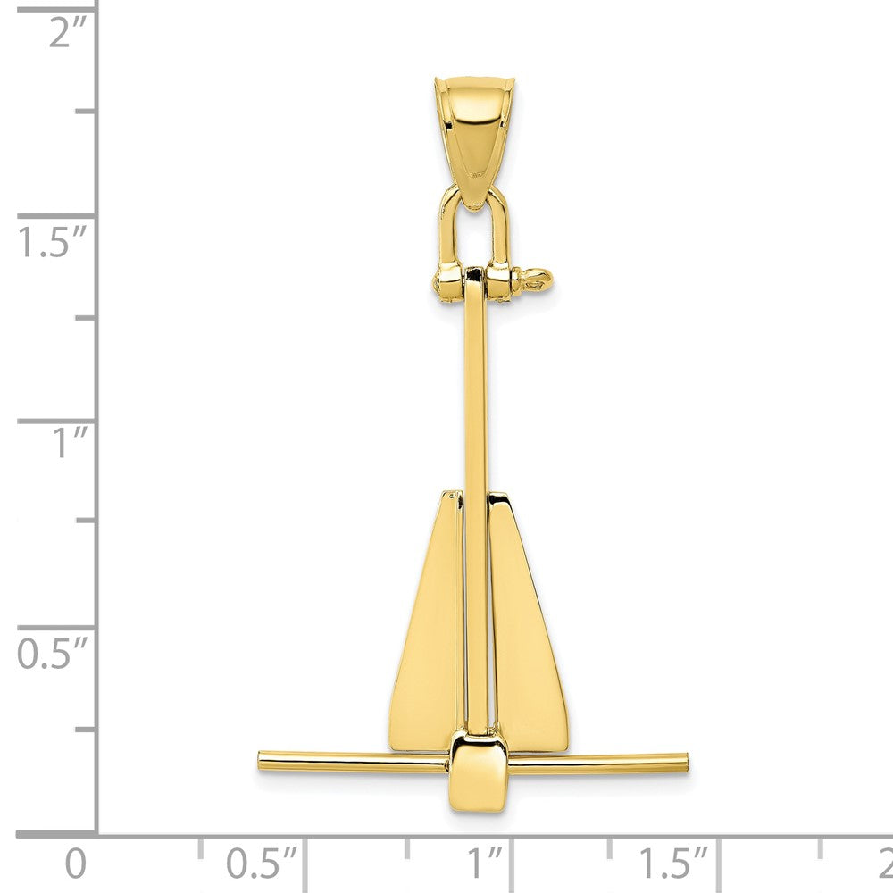 FJC Finejewelers 10 kt Yellow Gold 3D Moveable Anchor Charm 43 x 27 mm