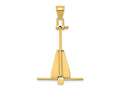 FJC Finejewelers 10 kt Yellow Gold 3D Moveable Anchor Charm 43 x 27 mm
