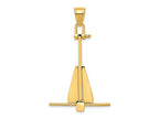 FJC Finejewelers 10 kt Yellow Gold 3D Moveable Anchor Charm 43 x 27 mm