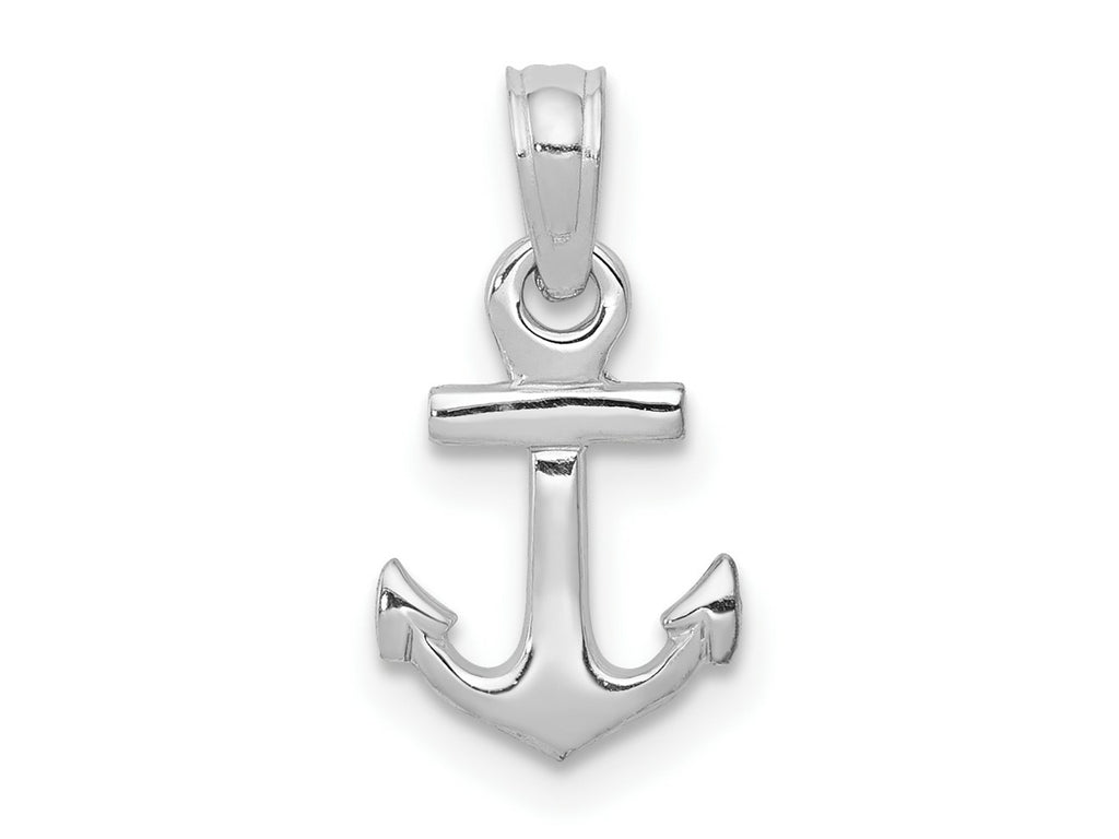 FJC Finejewelers 10 kt White Gold Themed Mini Anchor Charm 14.4 mm x 8.05 mm
