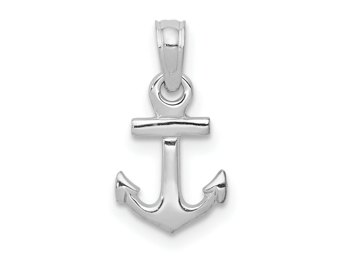 FJC Finejewelers 10 kt White Gold Themed Mini Anchor Charm 14.4 mm x 8.05 mm